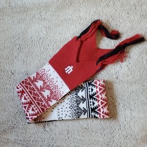 Adidas football scarf Winter red white black tassles